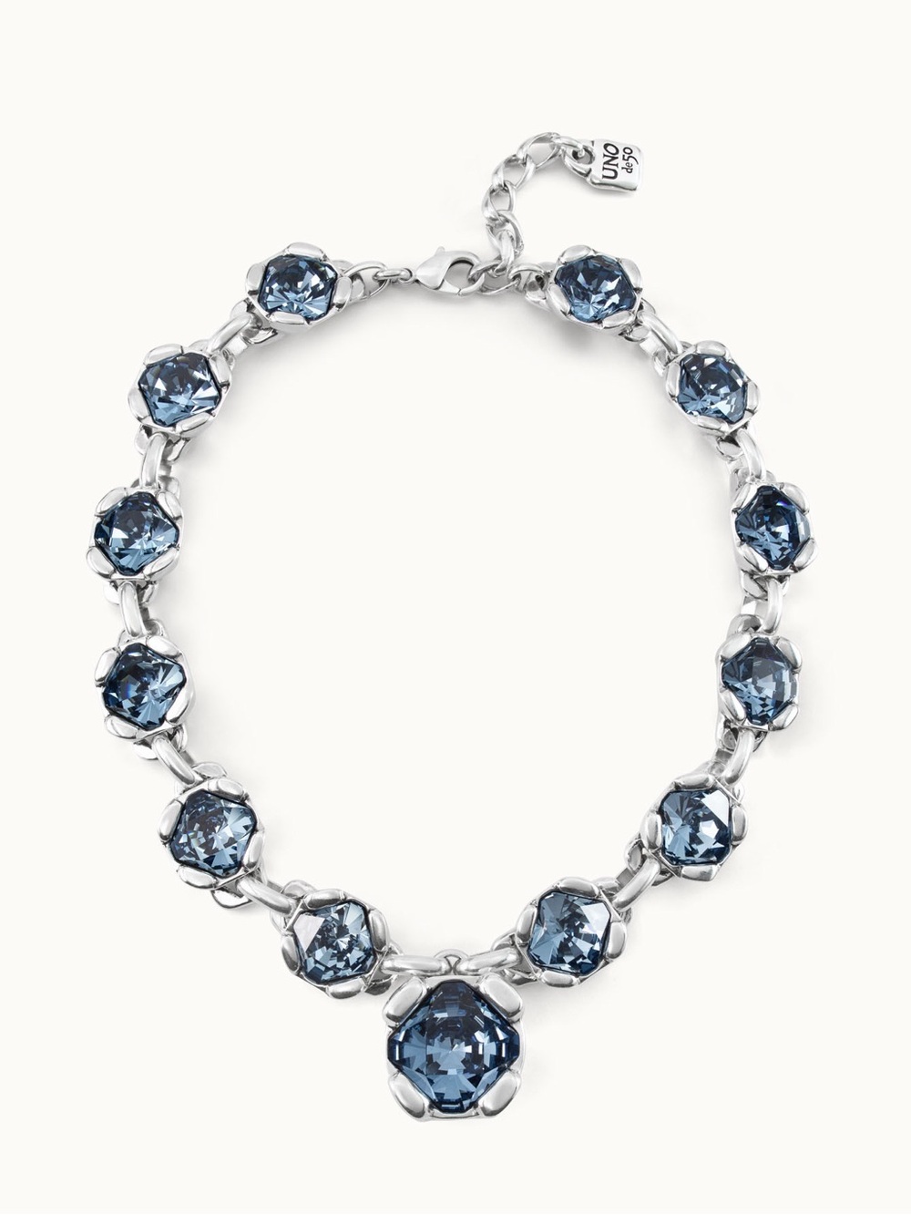 UNO de 50 Blue Faceted Crystal Collar Necklace